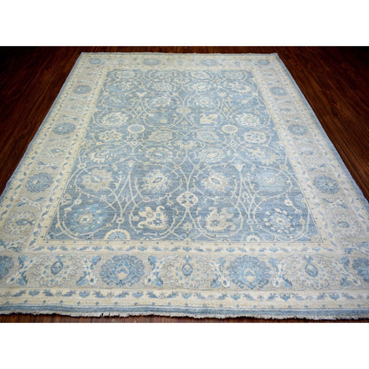 Oushak And Peshawar Wool Hand Knotted Rug Grey Gray 8.2X9.8 -O073052