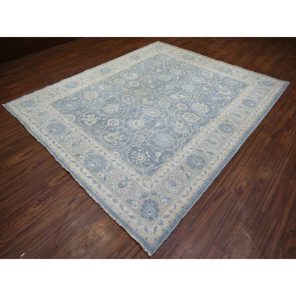 Oushak And Peshawar Wool Hand Knotted Rug Grey Gray 8.2X9.8 -O073052