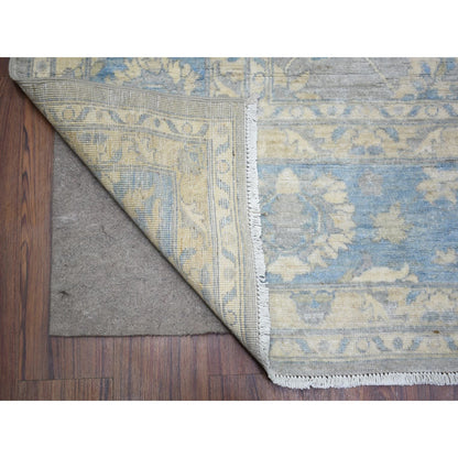 Oushak And Peshawar Wool Hand Knotted Rug Grey Blue 8.0X10.0 -O073053