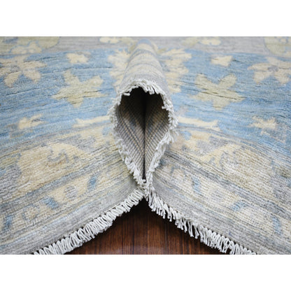 Oushak And Peshawar Wool Hand Knotted Rug Grey Blue 8.0X10.0 -O073053