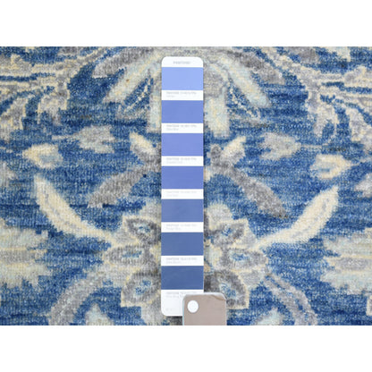 Oushak And Peshawar Wool Hand Knotted Rug Blue Light Blue 5.10X9.1 -O073056