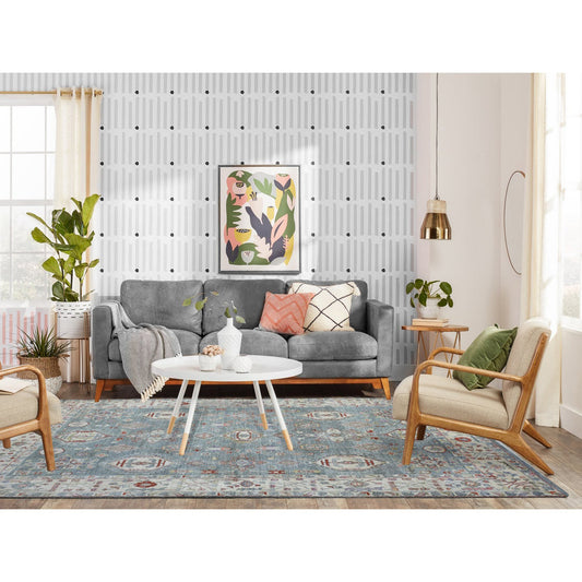 Oushak And Peshawar Wool Hand Knotted Rug Grey Ivory 6.0X9.2 -O073057