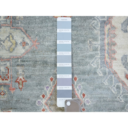 Oushak And Peshawar Wool Hand Knotted Rug Grey Ivory 6.0X9.2 -O073057
