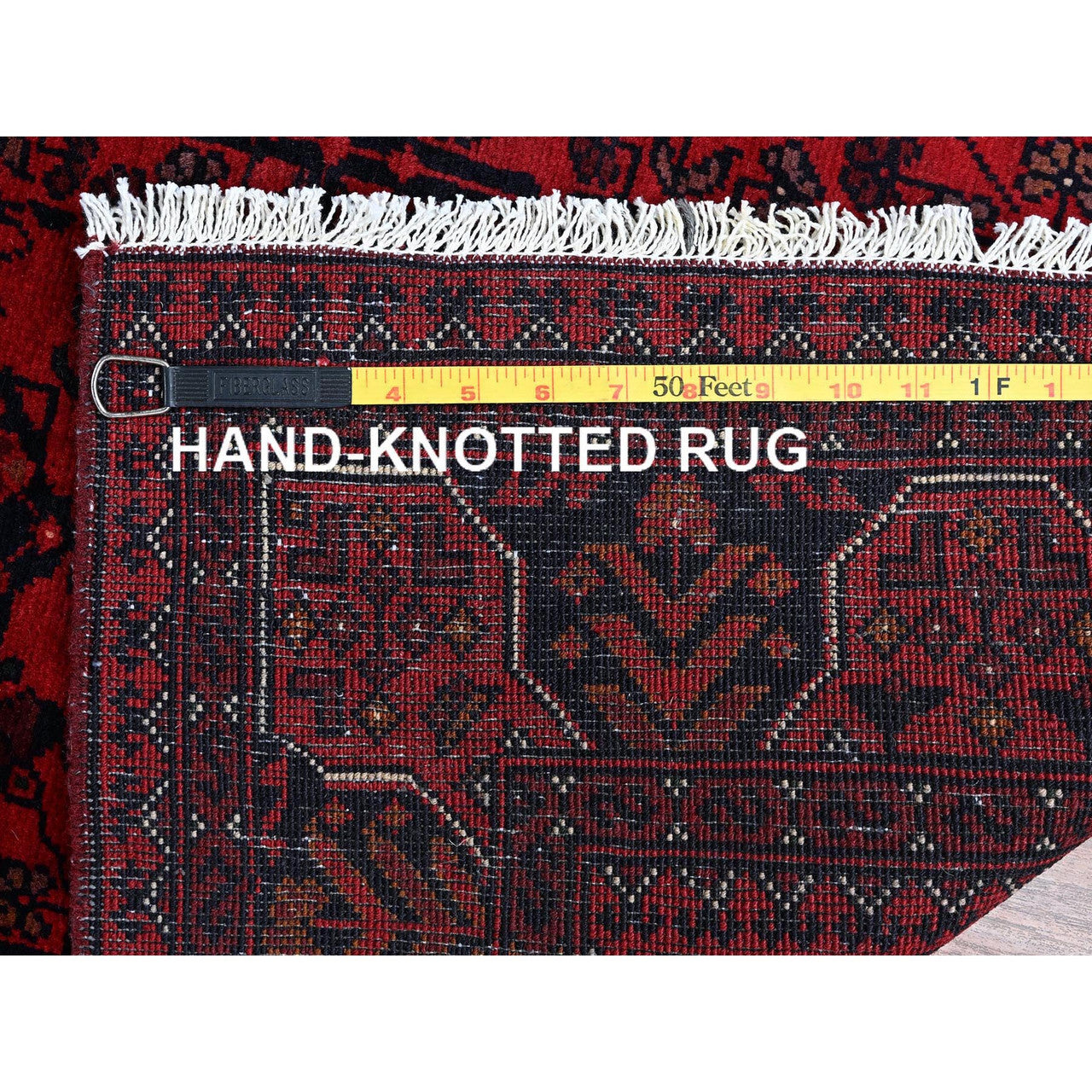 Red 3'5" x 4'10" Tribal & Geometric Hand knotted Wool Rug - Sku: O0730
