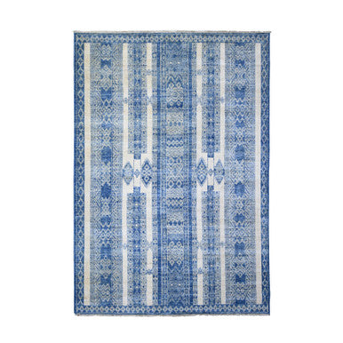 Oushak And Peshawar Wool Hand Knotted Rug Blue Blue 6.2X8.8 -O073105