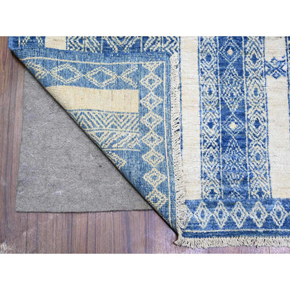 Oushak And Peshawar Wool Hand Knotted Rug Blue Blue 6.2X8.8 -O073105