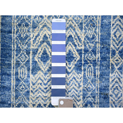 Oushak And Peshawar Wool Hand Knotted Rug Blue Blue 6.2X8.8 -O073105