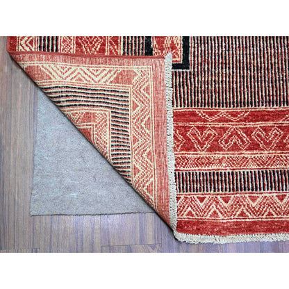 Oushak And Peshawar Wool Hand Knotted Rug Red Red 7.10X9.4 -O073107