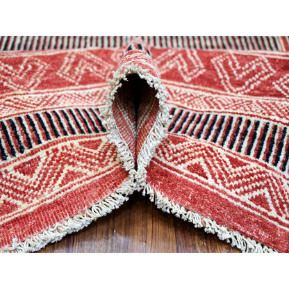 Oushak And Peshawar Wool Hand Knotted Rug Red Red 7.10X9.4 -O073107