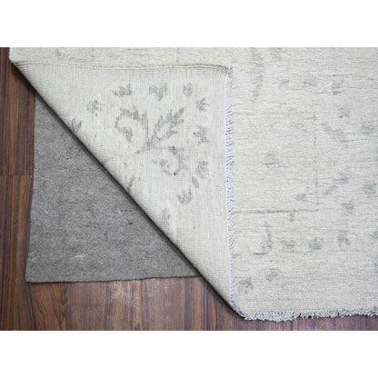 Oushak And Peshawar Wool Hand Knotted Rug Ivory No Border 9.9X13.9 -O073112