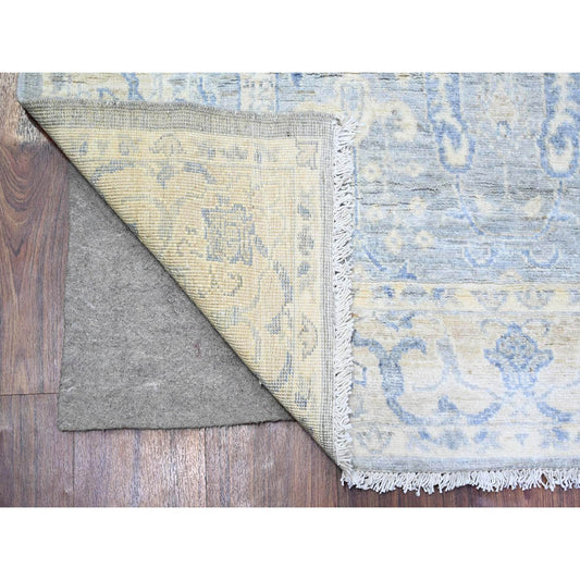 Oushak And Peshawar Wool Hand Knotted Rug Grey Ivory 4.0X5.9 -O073115