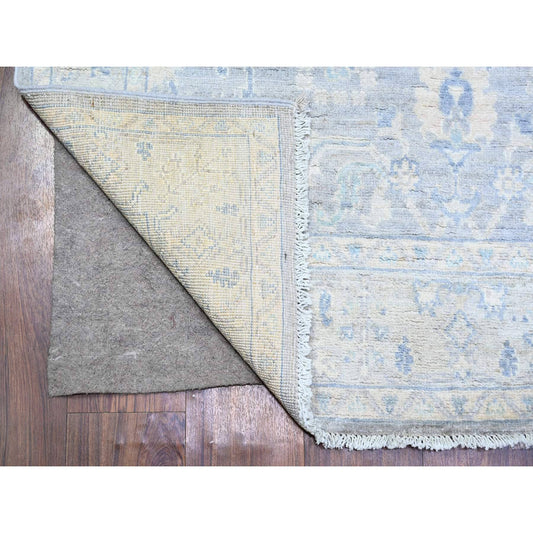 Oushak And Peshawar Wool Hand Knotted Rug Grey Gray 3.10X6.0 -O073117