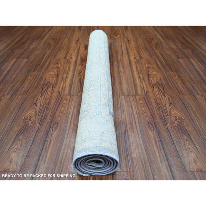 Oushak And Peshawar Wool Hand Knotted Rug Grey Gray 3.10X6.0 -O073117