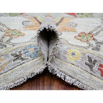 Oushak And Peshawar Wool Hand Knotted Rug Grey Ivory 8.0X9.9 -O073123
