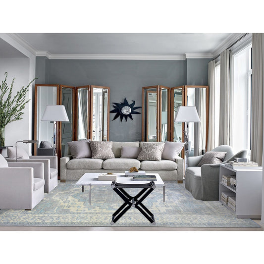 Oushak And Peshawar Wool Hand Knotted Rug Grey Ivory 9.9X13.5 -O073128