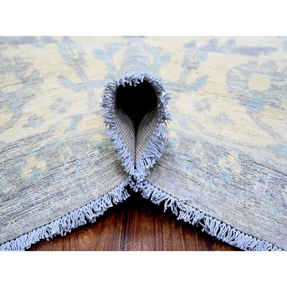 Oushak And Peshawar Wool Hand Knotted Rug Grey Ivory 9.9X13.5 -O073128