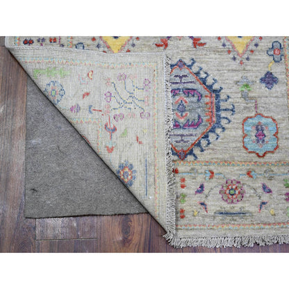 Oushak And Peshawar Wool Hand Knotted Rug Beige Beige 3.0X4.10 -O073131