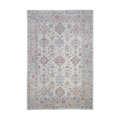 Oushak And Peshawar Wool Hand Knotted Rug Beige Beige 6.0X9.0 -O073143