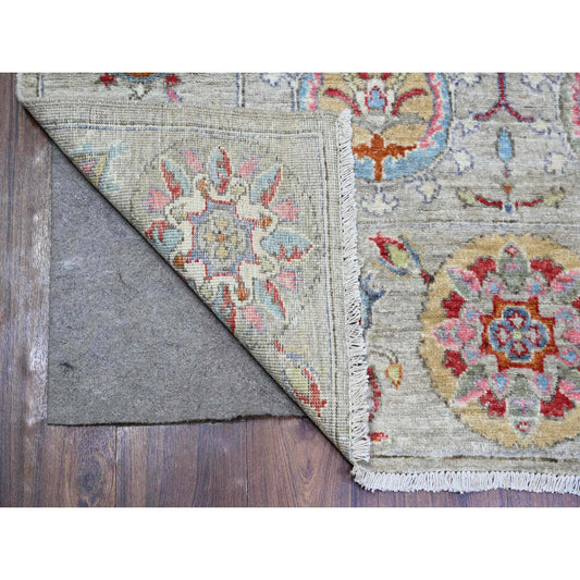 Oushak And Peshawar Wool Hand Knotted Rug Brown Brown 4.0X5.10 -O073146