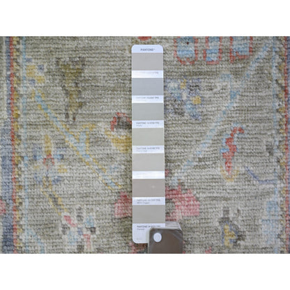 Oushak And Peshawar Wool Hand Knotted Rug Grey Blue 2.4X19.8 -O073175