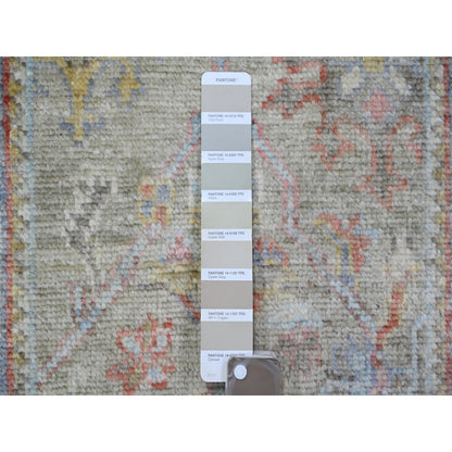 Oushak And Peshawar Wool Hand Knotted Rug Grey Blue 2.6X19.8 -O073179