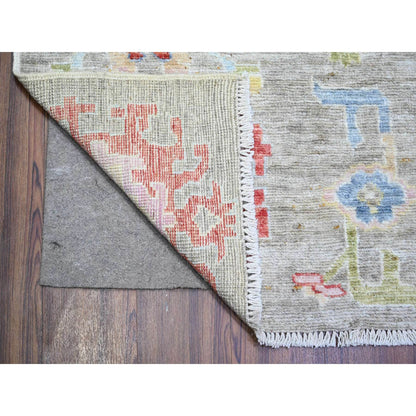 Oushak And Peshawar Wool Hand Knotted Rug Brown Gray 8.1X10.8 -O073188