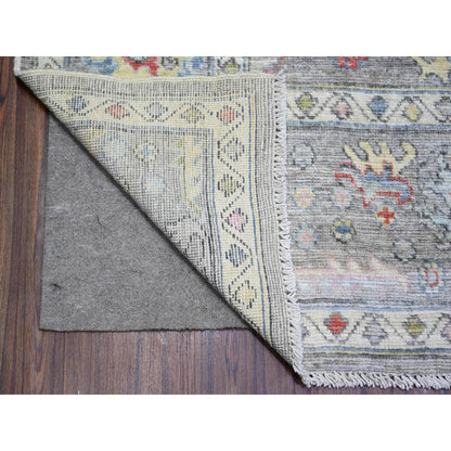 Oushak And Peshawar Wool Hand Knotted Rug Grey Gray 7.9X10.0 -O073191