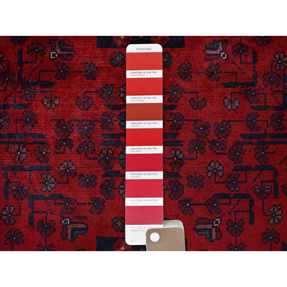Tribal & Geometric Wool Hand Knotted Rug Red 3.5x4.9 -O0731