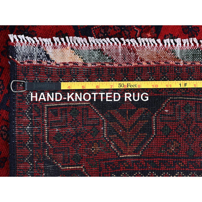 Tribal & Geometric Wool Hand Knotted Rug Red 3.5x4.9 -O0731