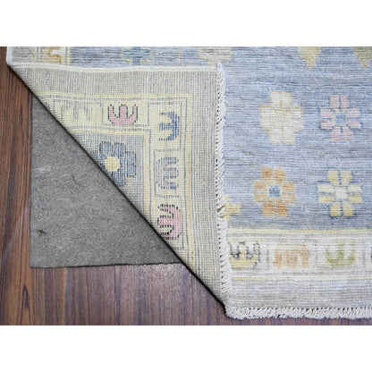 Oushak And Peshawar Wool Hand Knotted Rug Grey Light Blue 9.9X9.9 -O073214