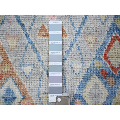 Tribal & Geometric Wool Hand Knotted Rug Grey Gray 6.1X8.10 -O073261
