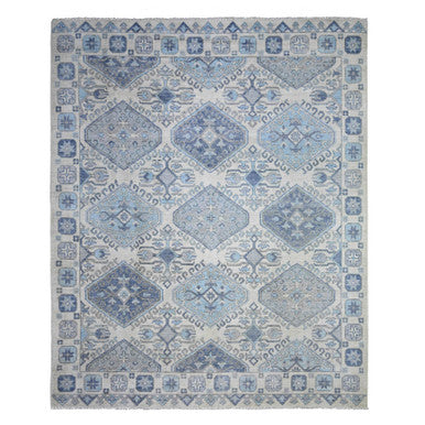 Tribal & Geometric Wool Hand Knotted Rug Ivory Ivory 8.0X9.7 -O073263