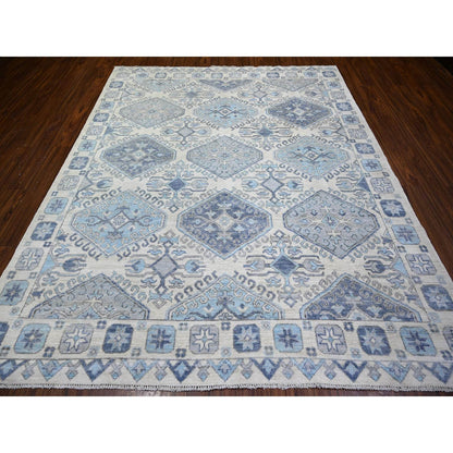 Tribal & Geometric Wool Hand Knotted Rug Ivory Ivory 8.0X9.7 -O073263