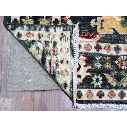 Oushak And Peshawar Wool Hand Knotted Rug Black Black 6.7X9.5 -O073272