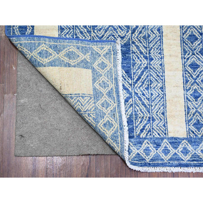 Oushak And Peshawar Wool Hand Knotted Rug Blue No Border 8.1X9.9 -O073274