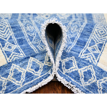 Oushak And Peshawar Wool Hand Knotted Rug Blue No Border 8.1X9.9 -O073274