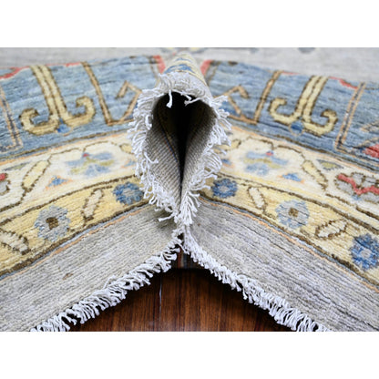 Oushak And Peshawar Wool Hand Knotted Rug Grey Blue 10.1X13.0 -O073275