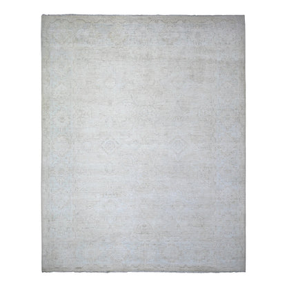 Oushak And Peshawar Wool Hand Knotted Rug Ivory Ivory 8.0X9.8 -O073278
