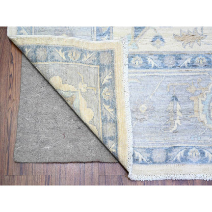 Oushak And Peshawar Wool Hand Knotted Rug Ivory Gray 7.10X9.7 -O073279