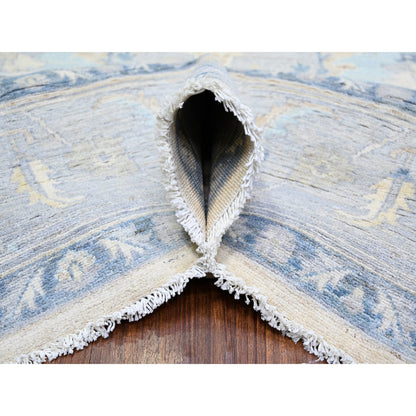 Oushak And Peshawar Wool Hand Knotted Rug Ivory Gray 7.10X9.7 -O073279