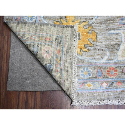 Oushak And Peshawar Wool Hand Knotted Rug Grey Gray 11.9X12.0 -O073285