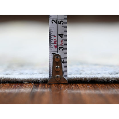 Oushak And Peshawar Wool Hand Knotted Rug Grey Gray 4.1X11.8 -O073291