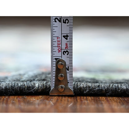 Oushak And Peshawar Wool Hand Knotted Rug Black Black 4.4X9.6 -O073295