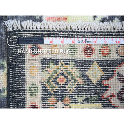 Oushak And Peshawar Wool Hand Knotted Rug Black Black 4.4X9.6 -O073295