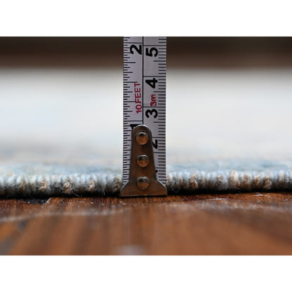 Oushak And Peshawar Wool Hand Knotted Rug Blue Blue 4.0X10.1 -O073297