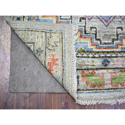 Oushak And Peshawar Wool Hand Knotted Rug Brown Brown 3.0X9.7 -O073304