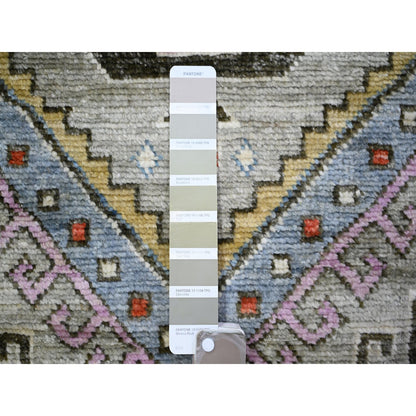 Oushak And Peshawar Wool Hand Knotted Rug Brown Brown 3.0X9.7 -O073304