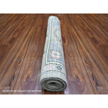 Oushak And Peshawar Wool Hand Knotted Rug Brown Brown 3.0X9.7 -O073304