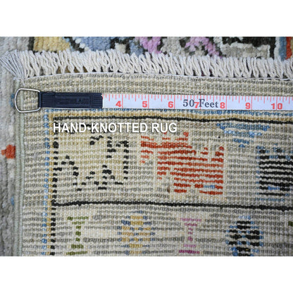 Oushak And Peshawar Wool Hand Knotted Rug Brown Brown 3.0X9.7 -O073304