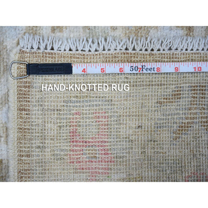 Oushak And Peshawar Wool Hand Knotted Rug Brown Light Blue 2.9X19.0 -O073305